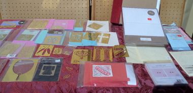 BRASS STENCILS, CARD BLANKS, AND NOTEBOOK TO STORE YOUR STENCILS