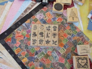 SCRAPBOOKING  PAPER CARDSTOCK, RUBBERS STAMPS AND INK