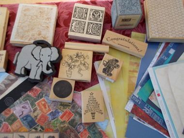 SCRAPBOOKING  PAPER CARDSTOCK, RUBBERS STAMPS AND INK