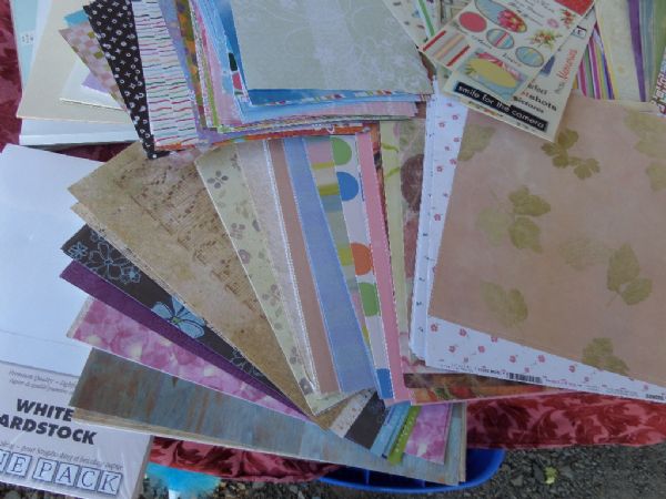 SCRAPBOOKING  LOADS OF PAPER  12 X 12 PAPER/CARDSTOCK, AND OTHER SIZES, STICKERS