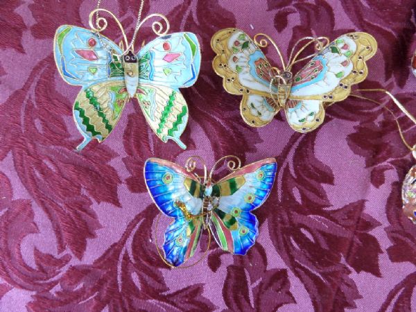 BEAUTIFUL ENAMELED ORNAMENTS  TOO PRETTY TO PUT AWAY AFTER CHRISTMAS