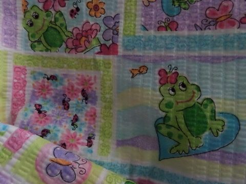 FABRIC - PINK BUMBLE BEE FLANNEL, FROGGY COTTON PRINT