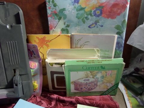 SCRAPBOOKING - ANOTHER SUPER LOT, CARDSTOCK, VALUE PACKS, STICKERS, GREETING CARDS, FISKAR PAPER CUTTER