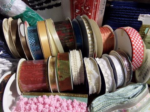 RIBBON AND LOTS OF IT,   BROCADES AND LACE