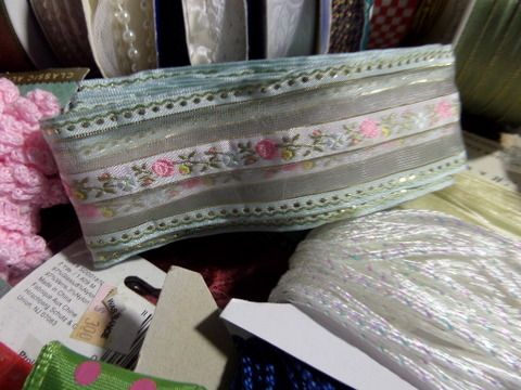 RIBBON AND LOTS OF IT,   BROCADES AND LACE