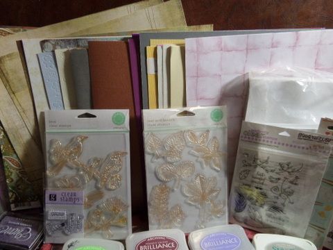 CLEAR STAMP SUPER BONANZA WITH STICKERS, INK PADS AND CARDSTOCK