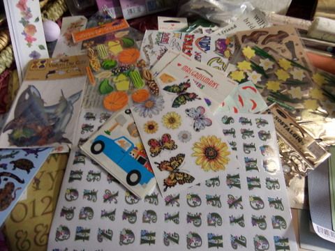 SCRAPBOOKING SUPPLIES AND WRAPPING PAPER LOT.