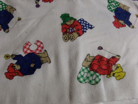 FABRIC - PADDINGTON BEARS WITH ABC'S   AND PINK STAR FLANNELS