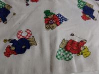 FABRIC - PADDINGTON BEARS WITH ABCS   AND PINK STAR FLANNELS