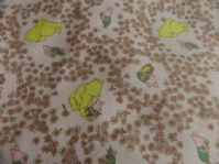 FABRIC - PINK WITH POOH BEAR AND PIGLET,  BLANKET TRIM