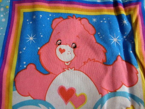 FABRIC - AWESOME AND BRIGHT CARE BEAR COTTON PRINT