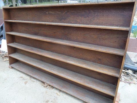 DOUBLE SIDED WOODEN SHELVING UNIT