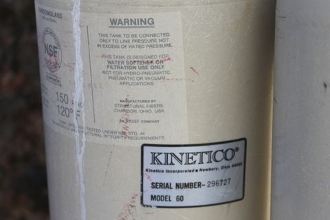 KINETICO WATER SOFTENER TANKS AND PLUMBING PARTS