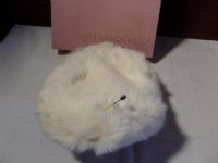 ANTIQUE WHITE FUR LADYS HAT WITH HAT PIN