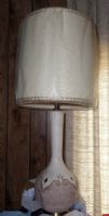  MATCHING PAIR OF NICE VINTAGE LAMPS PLUS ONE & COLLECTIBLE PLATES AND BUREAU SCARF