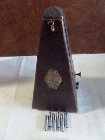 ANTIQUE METRONOME MADE IN SWITZERLAND DE MAEZEL  #587 & TUNING PITCH PIPE