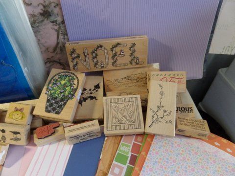 SCRAPBOOKING - PAPER, CARDSTOCK, OVER 80 RUBBER STAMPS AND 30 INK PADS 