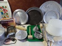 KITCHEN ITEMS -  PRESSURE COOKER, HOT DOGGER , PIZZA PANS PLUS MORE