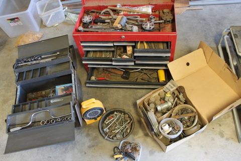 METAL TOOL BOXES WITH TOOLS