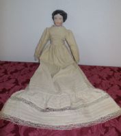 COLONIAL LADY DOLL - COLLECTIBLE REPRODUCTION PORCELAIN AND SOFT BODY