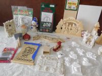 CRAFTS FOR PAINTING,  WOODEN ITEMS, STAINED GLASS TYPE, RESINS