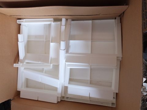 UNUSED IN THE BOX, PLASTIC COMMERCIAL DISPLAY SHELF UNIT FOR COLD TREATMENT PRODUCTS