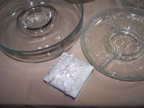 GLASSWARE-RELISH DISH, CHIP AND DIP-PORCELAIN JEWELRY BOX-CASSEROLE, PAINTED STEMWARE