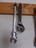 SET OF VARIOUS SIZED BOX/ END WRENCHES & ONE CRESCENT WRENCH