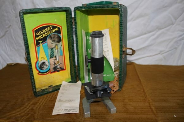 VINTAGE GILBERT MICROSCOPE AND OSTER MASSAGE INSTRUMENT