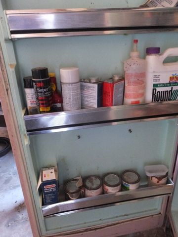 GREAT SUPPLY OF PAINT - ENAMELS AND OTHERS STORED IN PINK FRIDGE