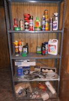METAL SHELVING UNIT WITH CONTENTS - AUTO CARE AND PLUMBING PARTS & PIECES
