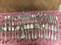 VARIOUS PIECES OF FLATWARE MOST ARE SILVER PLATE