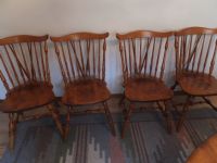 FOUR SOLID WOOD MAPLE SIDE CHAIRS