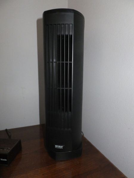 TWO SEVILLE CLASSIC OSCILLATING TOWER FANS  