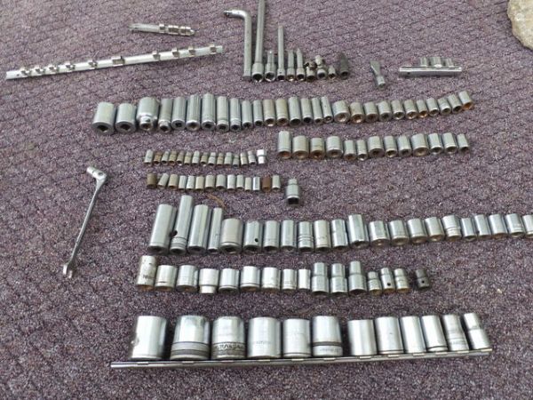 HUGE LOT OF SOCKETS - METRIC AND STANDARD 1/4 & 1/2