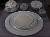 VINTAGE RANCH PLATTERS,  ITALIAN MADE TUREEN, AND HEATH BOWL, CUPS & SAUCERS