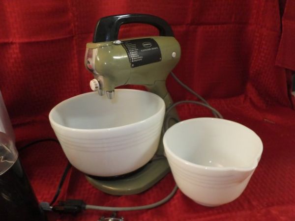 COFFEE & COOKIE LOT - VINTAGE STAND MIXER, COFFEE GRINDER AND COFFEE MAKER
