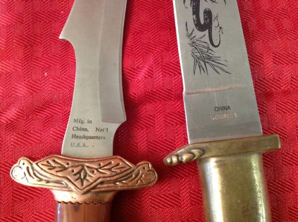 FOUR COLLECTIBLE KNIVES - FANTASY TIGER, SNAKE PIT & REINDEER FOLDING KNIVES