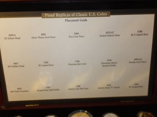 PROOF REPLICA SET OF CLASSIC U.S. COINS