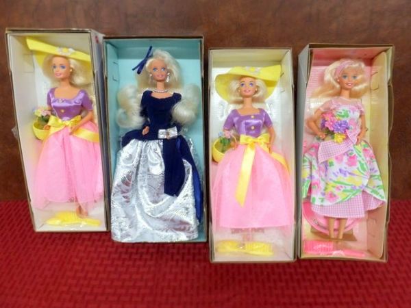 FOUR BARBIES BY MATTEL MADE FOR AVON