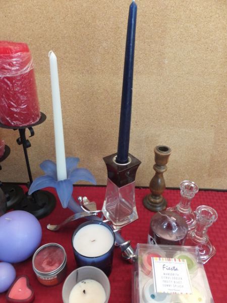 HUGE VARIETY OF CANDLES & CANDLE RELATED ITEMS