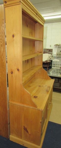 PINE HUTCH WITH CABINETS AND SHELVES