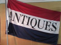 "ANTIQUES" POLYESTER FLAG AND POLE
