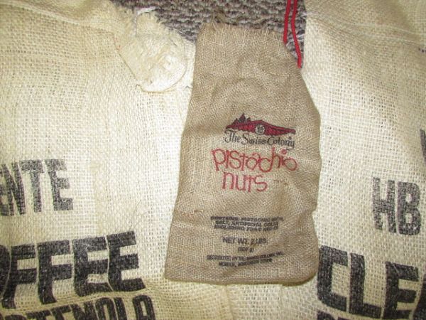 CLEAN COFFEE & PISTACHIO BURLAP BAGS