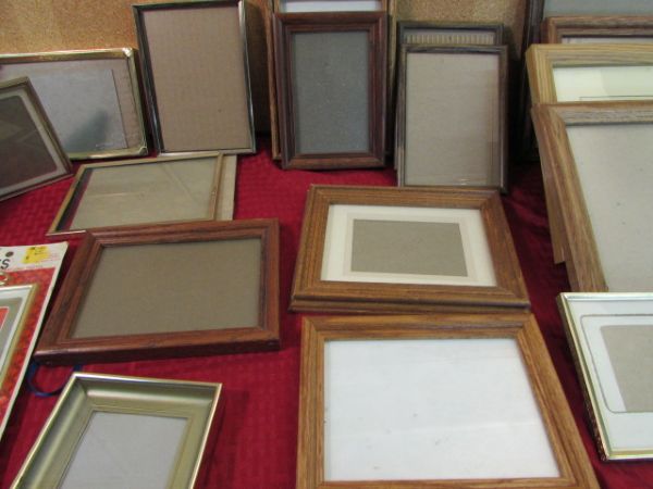 OVER 20 PICTURE FRAMES - VARIOUS SIZES