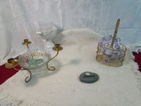 NEW CABLE STYLE THROW, CANDELABRA, BASKET, FEATHER TOPPED PEN & MORE