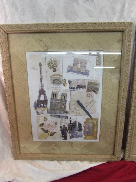 TWO TRAVEL PRINTS IN EMBOSED FRAMES