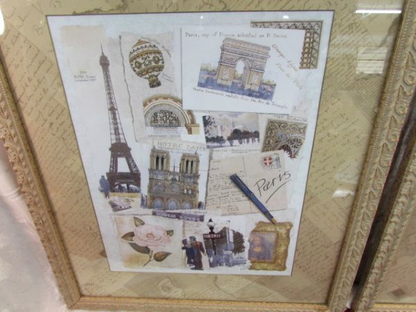 TWO TRAVEL PRINTS IN EMBOSED FRAMES