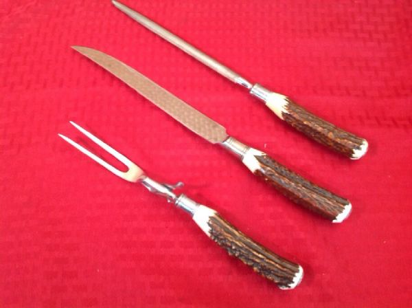 THREE PIECE ONTARIO KNIFE CO.  CARVING SET