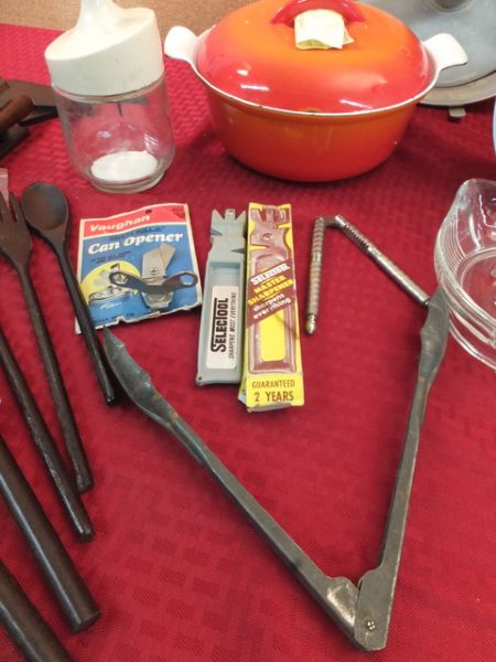 VINTAGE KITCHEN ITEMS, GRATERS, CHOPPER, ANGEL FOOD CAKE PAN, SELECTOOL & M0RE